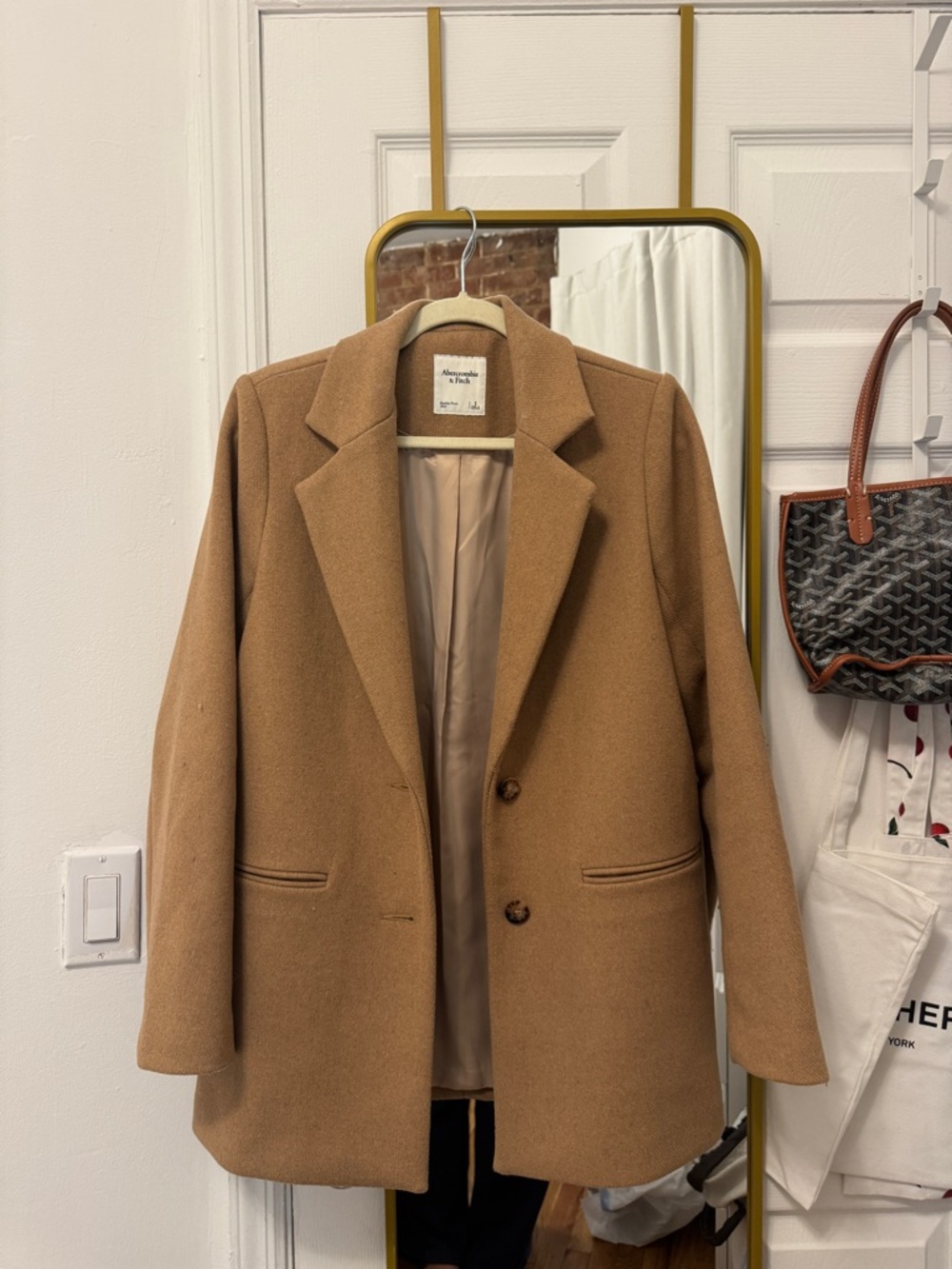 Abercrombie & Fitch Camel Wool Blend Blazer Jacket